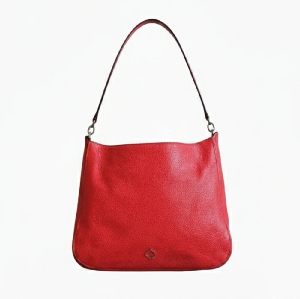KATE SPADE LIKE NEW CORAL PEBBLED LEATHER SATCHEL 2 WAY - Picture 1 of 12
